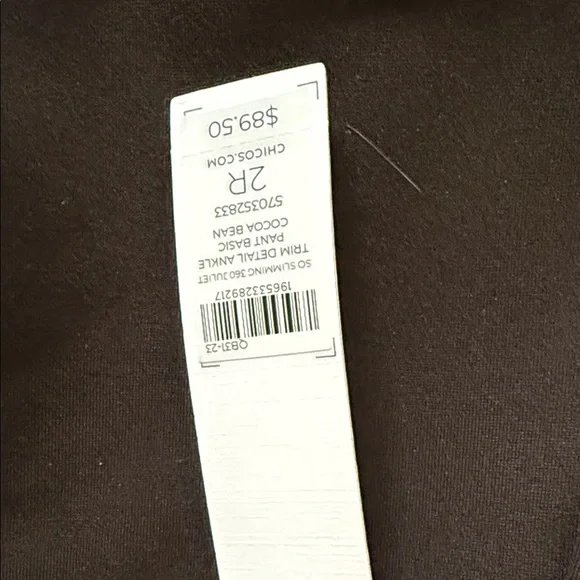 Chico's Rich Brown Ankle Pant NWT - Picture 2 of 5